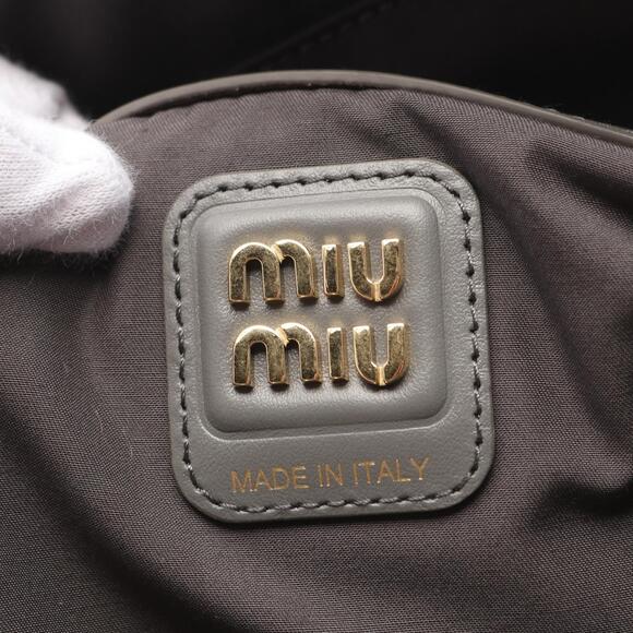 Miu Miu Leather Bow Bag Shoulder Bag Gray White - Picture 4 of 6